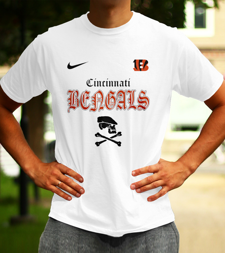 Cincinnati Bengals Dropkick Murphys Skull Nike Collaboration T-Shirt