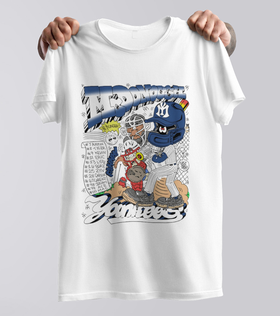 McDonough Yankees Caricature Number List And Players T-Shirt