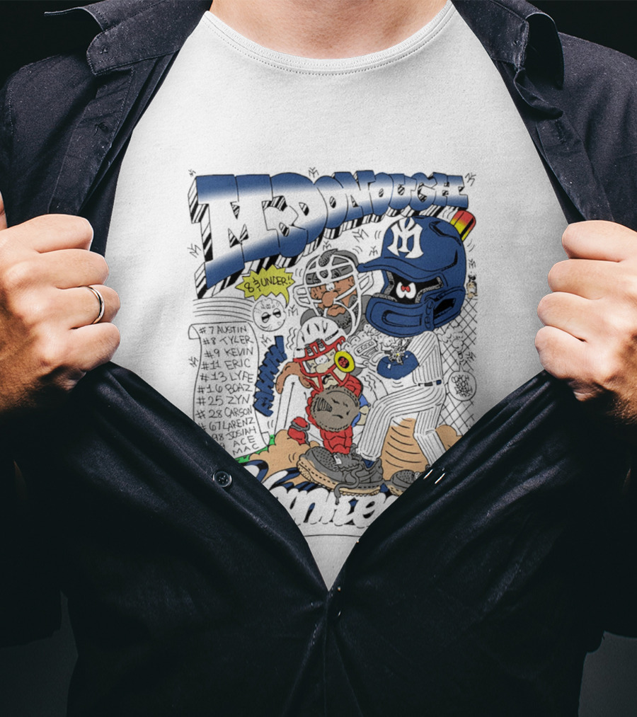 McDonough Yankees Caricature Number List And Players T-Shirt