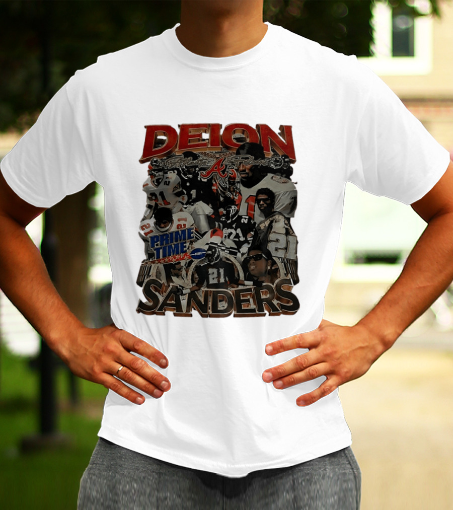 Deion Sanders Prime Time Atlanta Falcons Football 21 T-Shirt