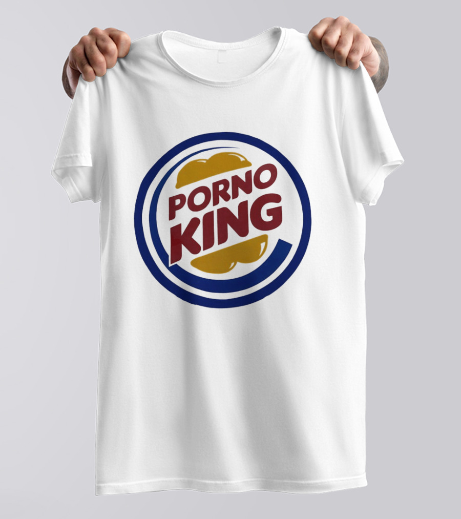 Porno King Burger King Logo Parody Humorous T-Shirt