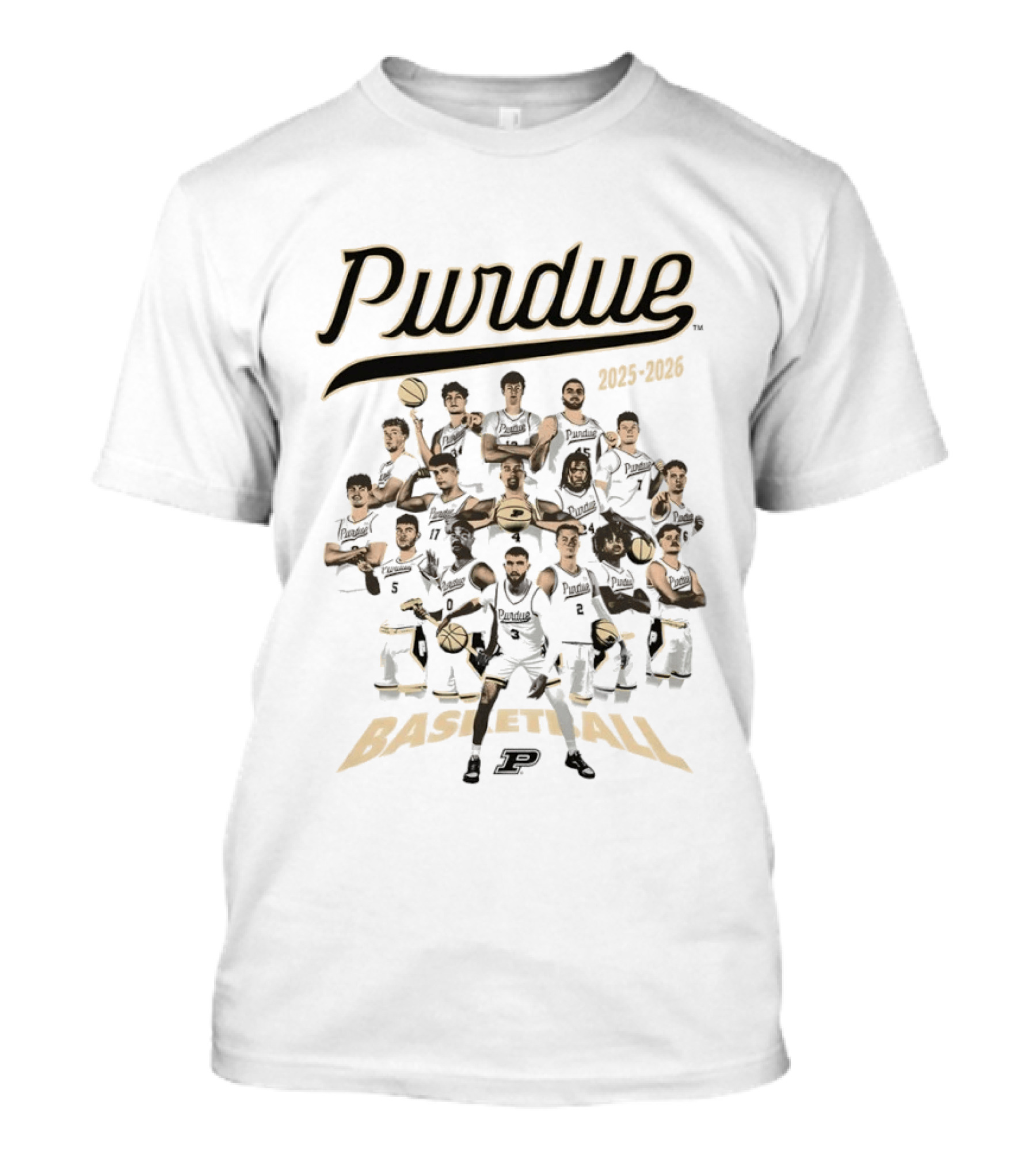 Purdue Boilermakers Basketball Team 2025 2026 Season Highlights T-Shirt
