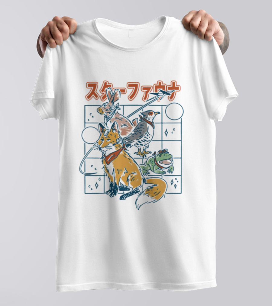 Star Fauna Fox Rabbit Falcon Frog T-Shirt
