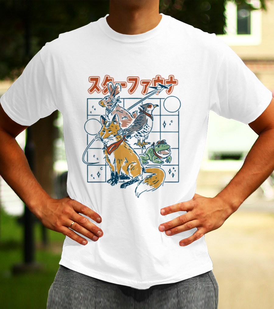 Star Fauna Fox Rabbit Falcon Frog T-Shirt