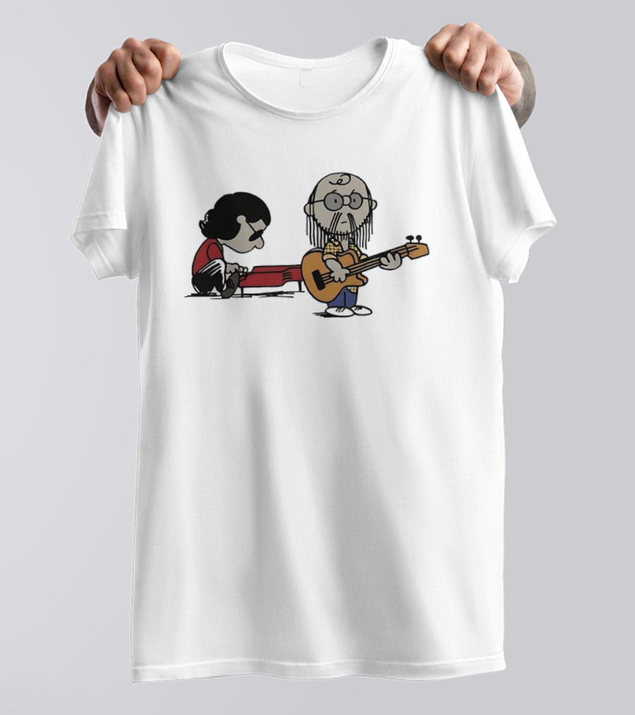 Steely Dan Musician Cartoon Crossover With Peanuts Characters Charlie Brown T-Shirt