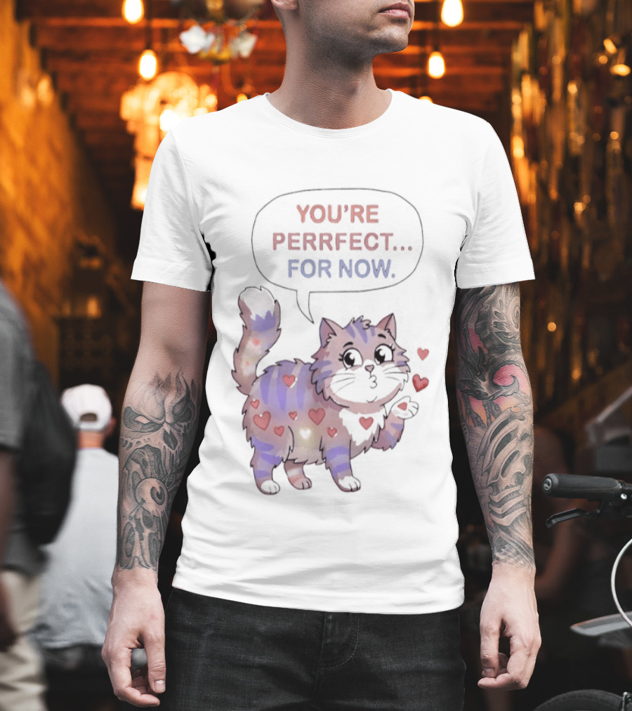 You're Perrfect For Now Love Cat Hearts T-Shirt