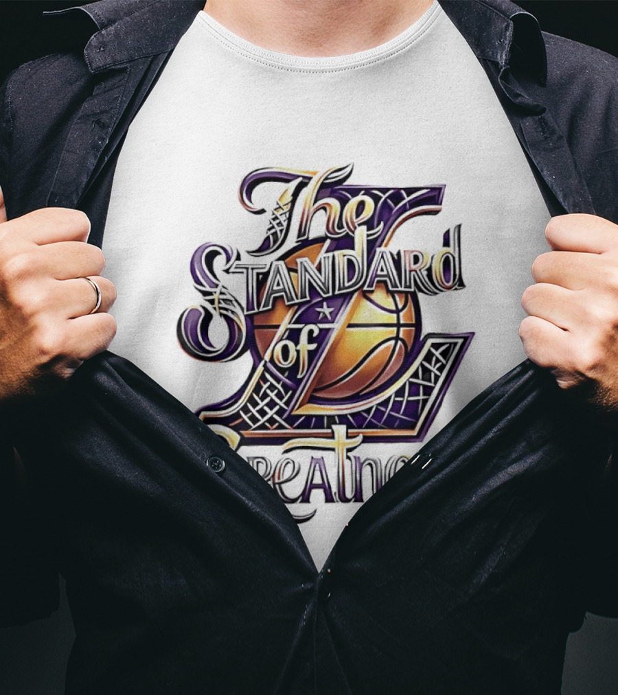 The Standard Of Greatness Gold Basketball Trophy Lakers T-Shirt