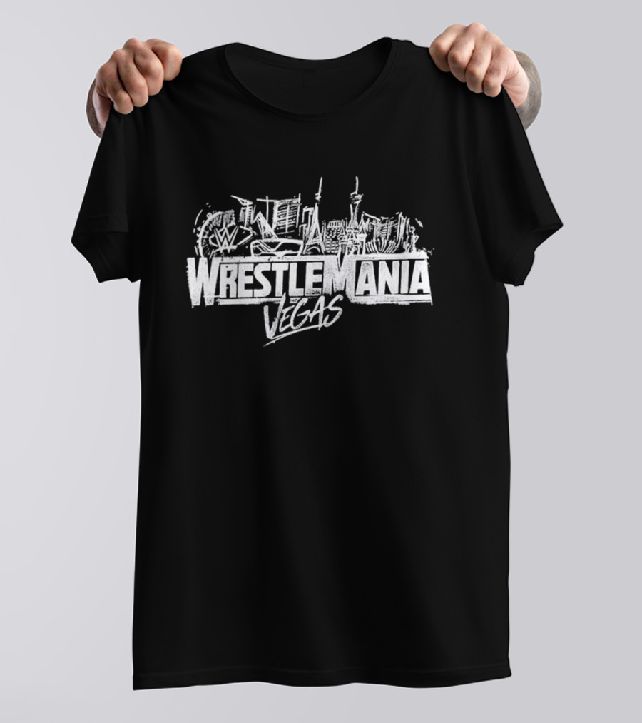 WWE Wrestlemania 42 Vegas 2026 Las Vegas Skyline Event T-Shirt