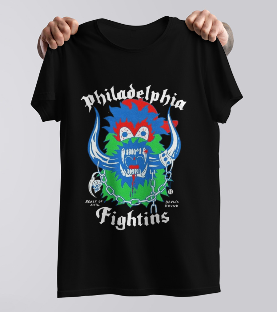 Philadelphia Fightins Monster Philly Sports Chains T-Shirt