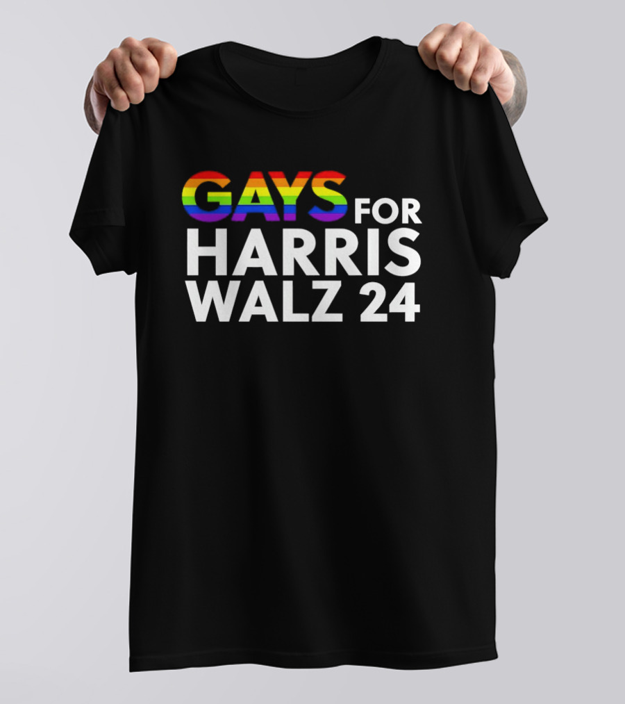 Gays For Harris Walz 24 LGBT Rainbow Pride T-Shirt