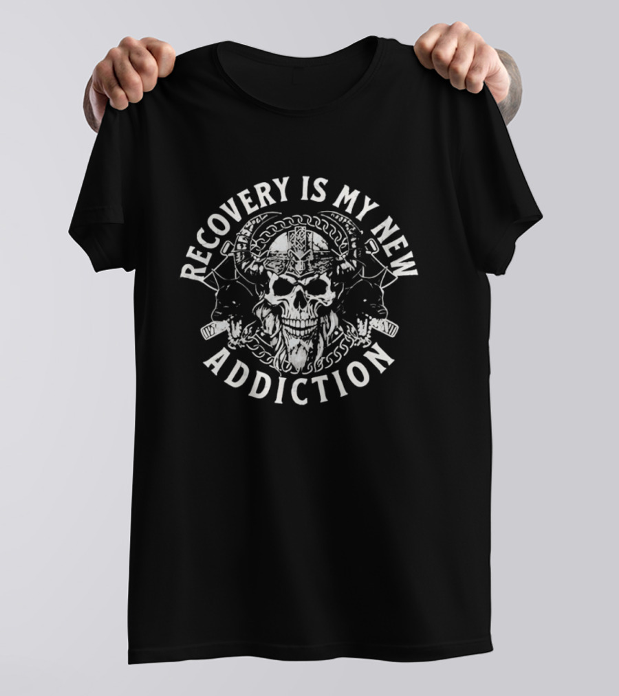 Recovery Is My New Addiction Skull Chains And Tools T-Shirt