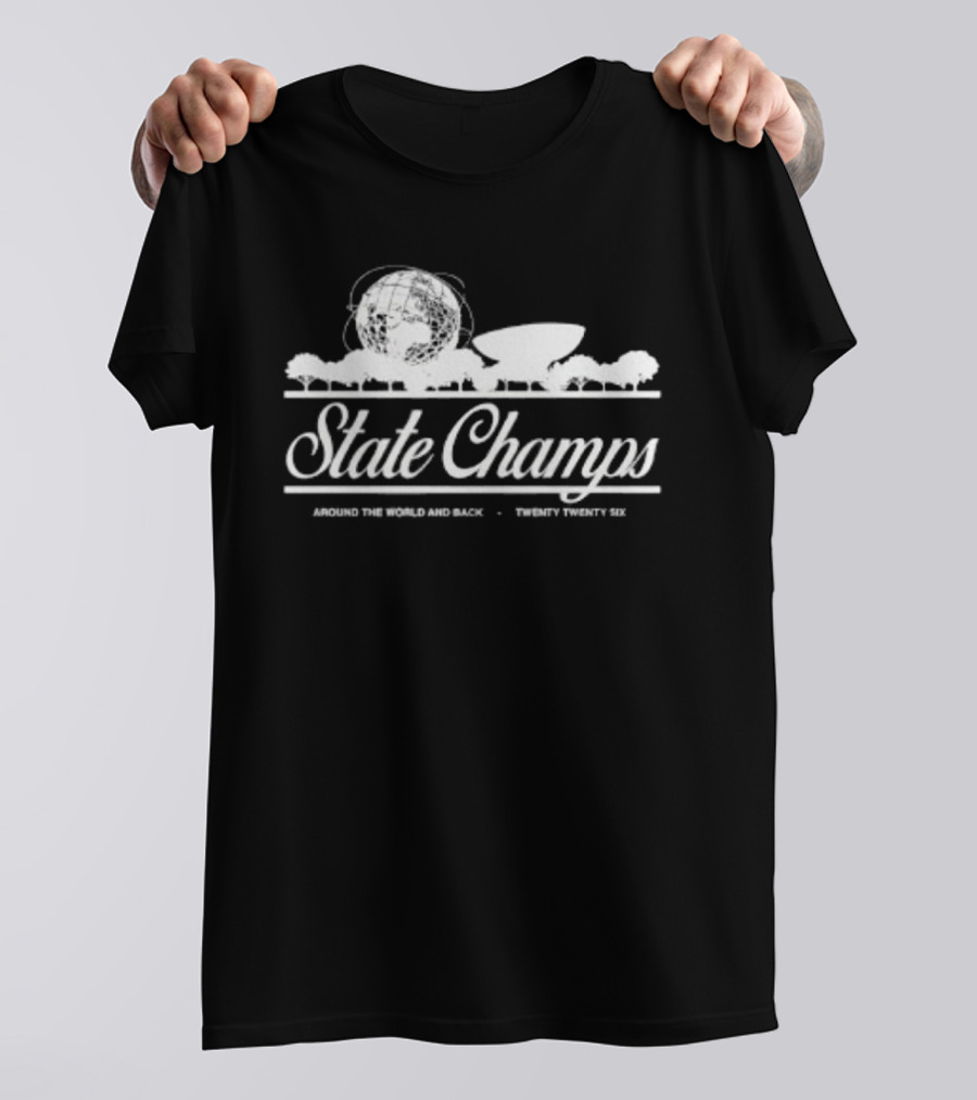 State Champs Around The World And Back Twenty Twenty Six Skyline Globe Trees T-Shirt