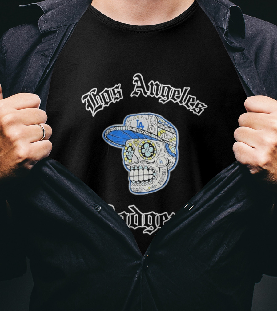 Los Angeles Dodgers Sugar Skull LA Cap T-Shirt