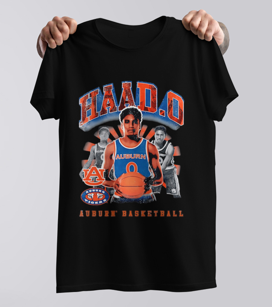 HAAD.O Auburn Basketball Tigers Player Number 0 Collage T-Shirt