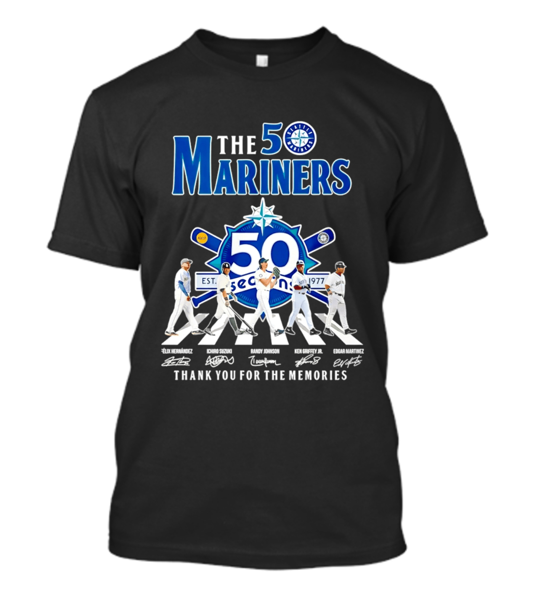 The Mariners 50th Anniversary 1977 2026 Iconic Players Thank You For The Memories T-Shirt