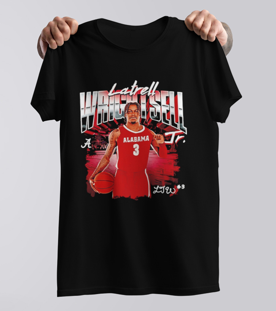Latrell Wrightsell Jr Alabama Basketball 3 NCAA '26 Alabama T-Shirt