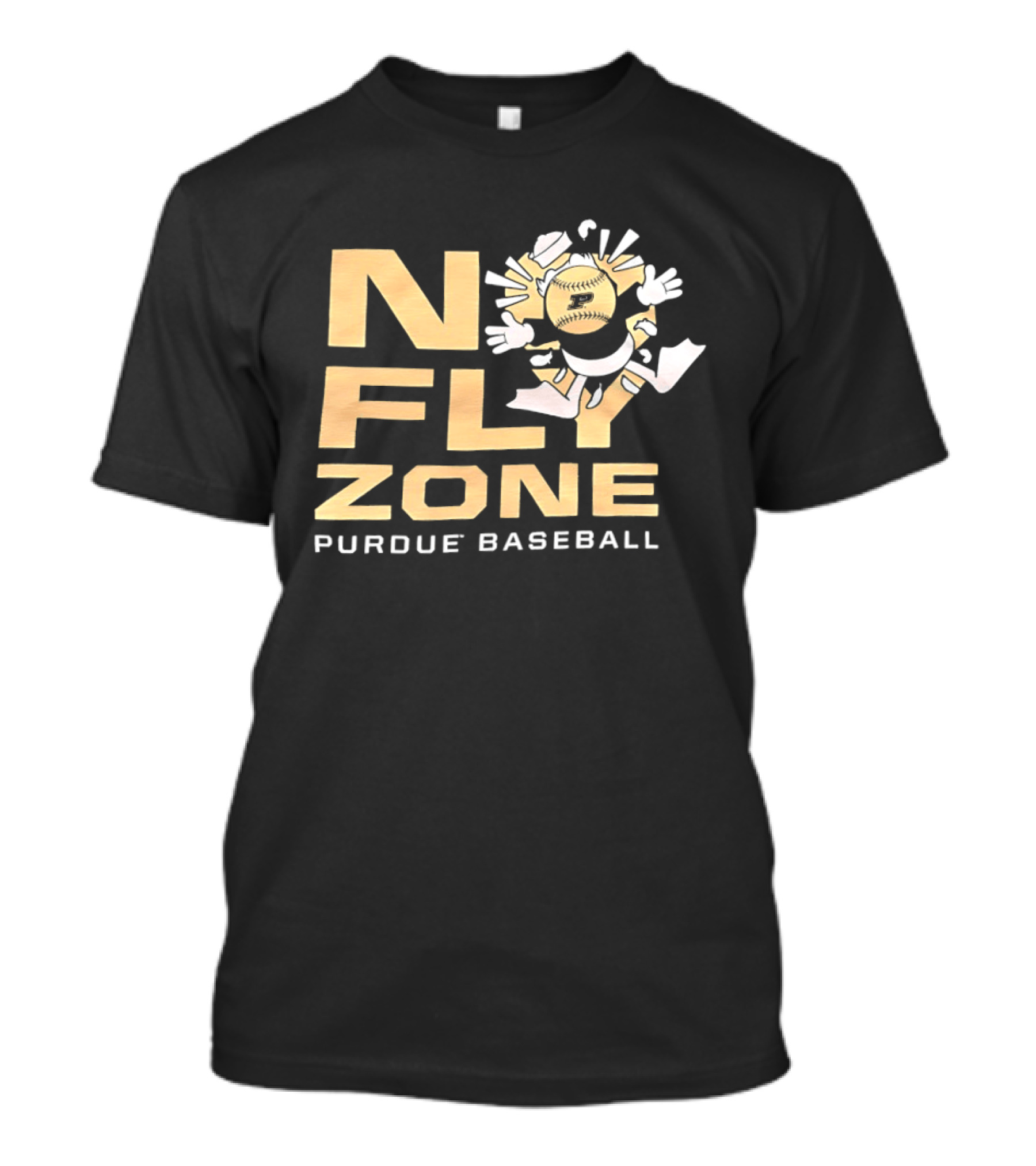 No Fly Zone Purdue Baseball Blocked Baseball F Catch T-Shirt