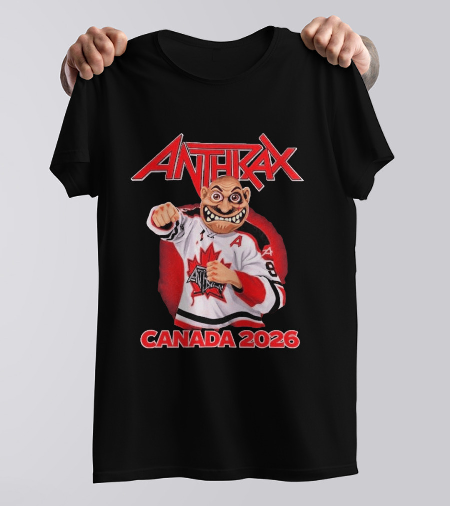 Anthrax Canada 2026 Tour No Man Hockey Player Elbows Up T-Shirt