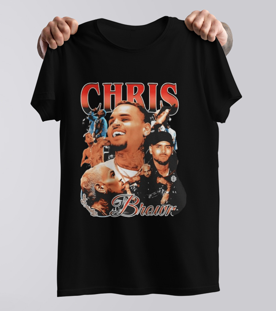 Chris Brown Iconic R&B Singer Collage T-Shirt