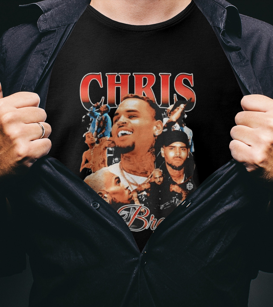 Chris Brown Iconic R&B Singer Collage T-Shirt