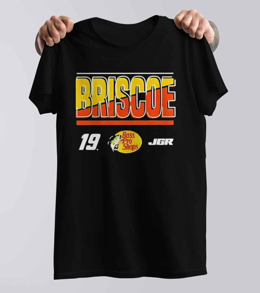 BRISCOE 19 Bass Pro Shops 2025 Cup Series Racing Fan Gear T-Shirt