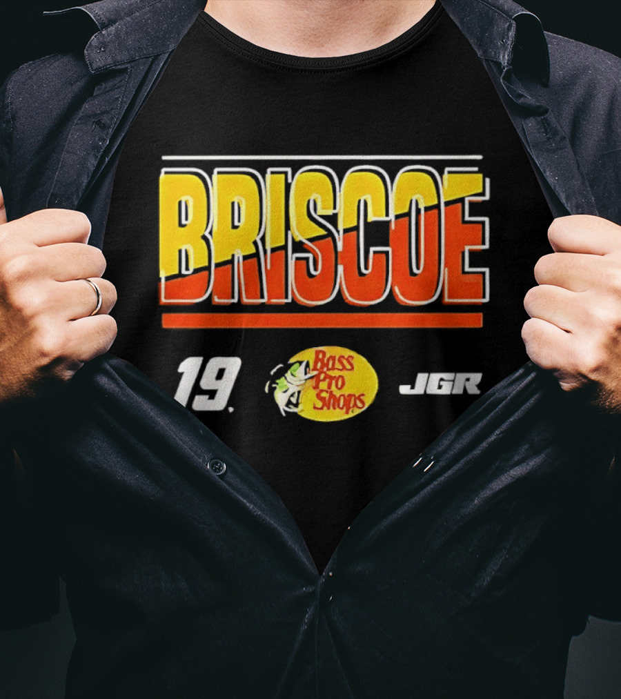 BRISCOE 19 Bass Pro Shops 2025 Cup Series Racing Fan Gear T-Shirt