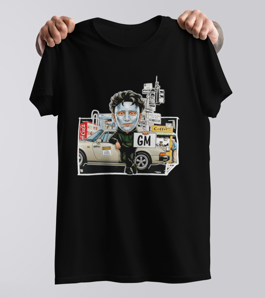 Don't Block The Box Warning I Do Dumb Things Traffic Signal Masked T-Shirt