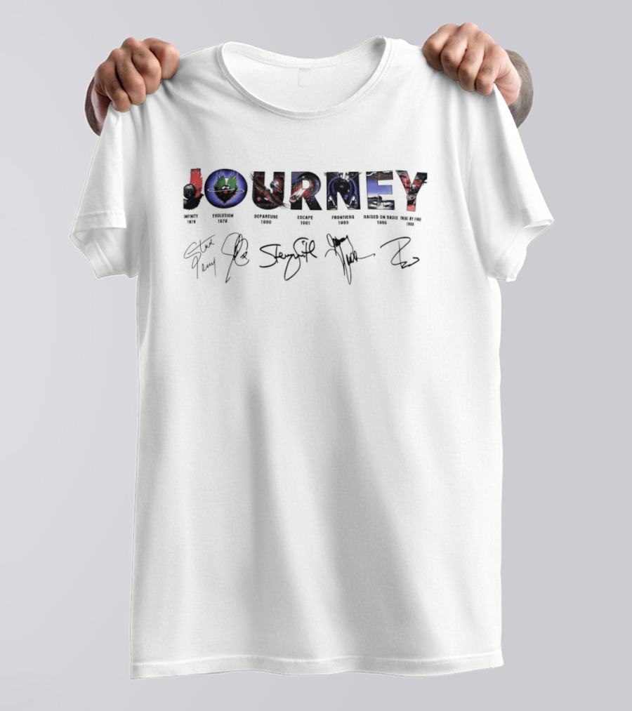 Journey Band Tour Heart Wings Signatures T-Shirt