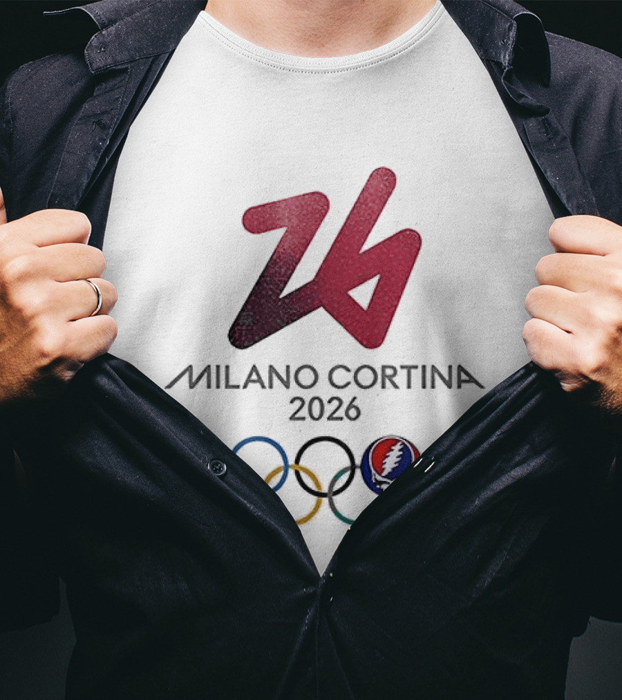 Grateful Dead Milano Cortina 2026 Winter Olympics Skeleton T-Shirt