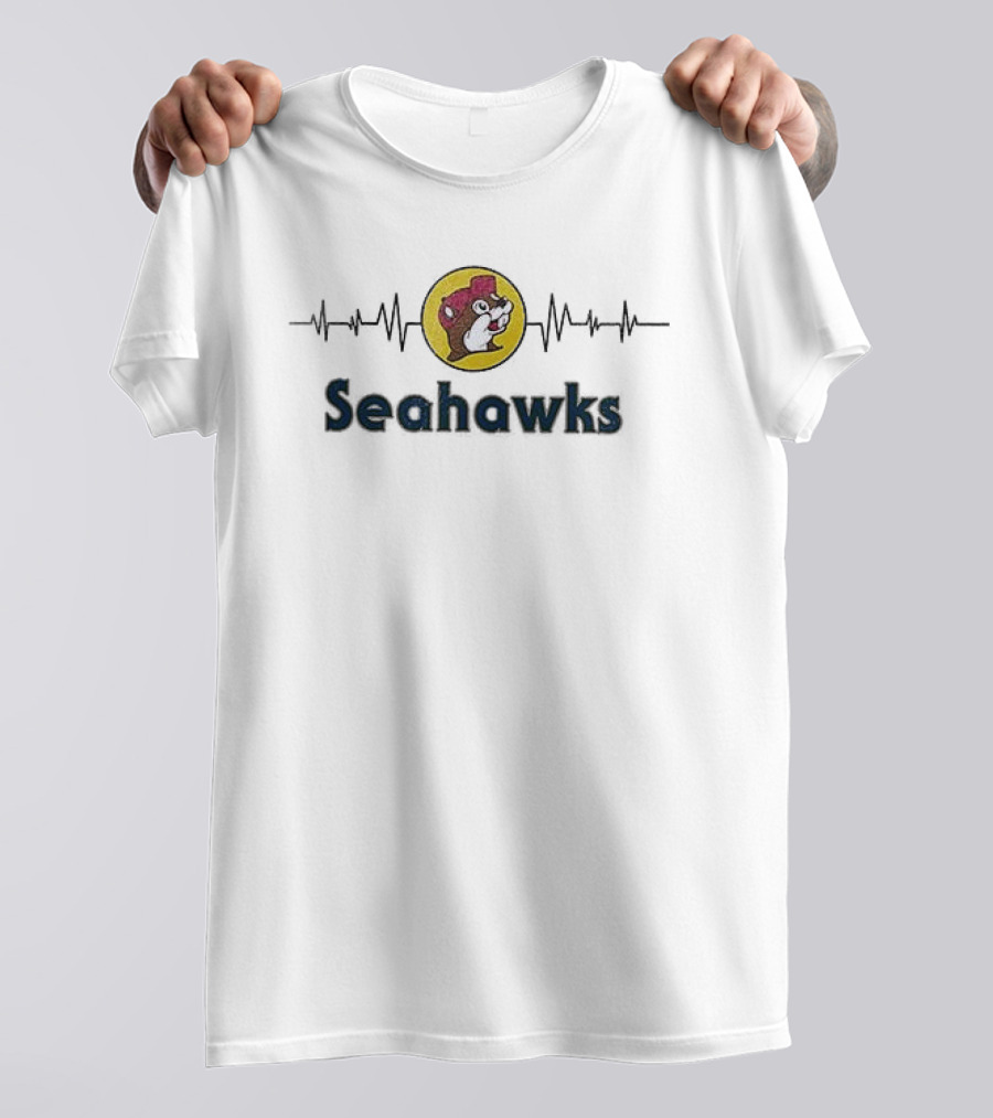 Seattle Seahawks Buc Ee's Beavers Collaboration T-Shirt
