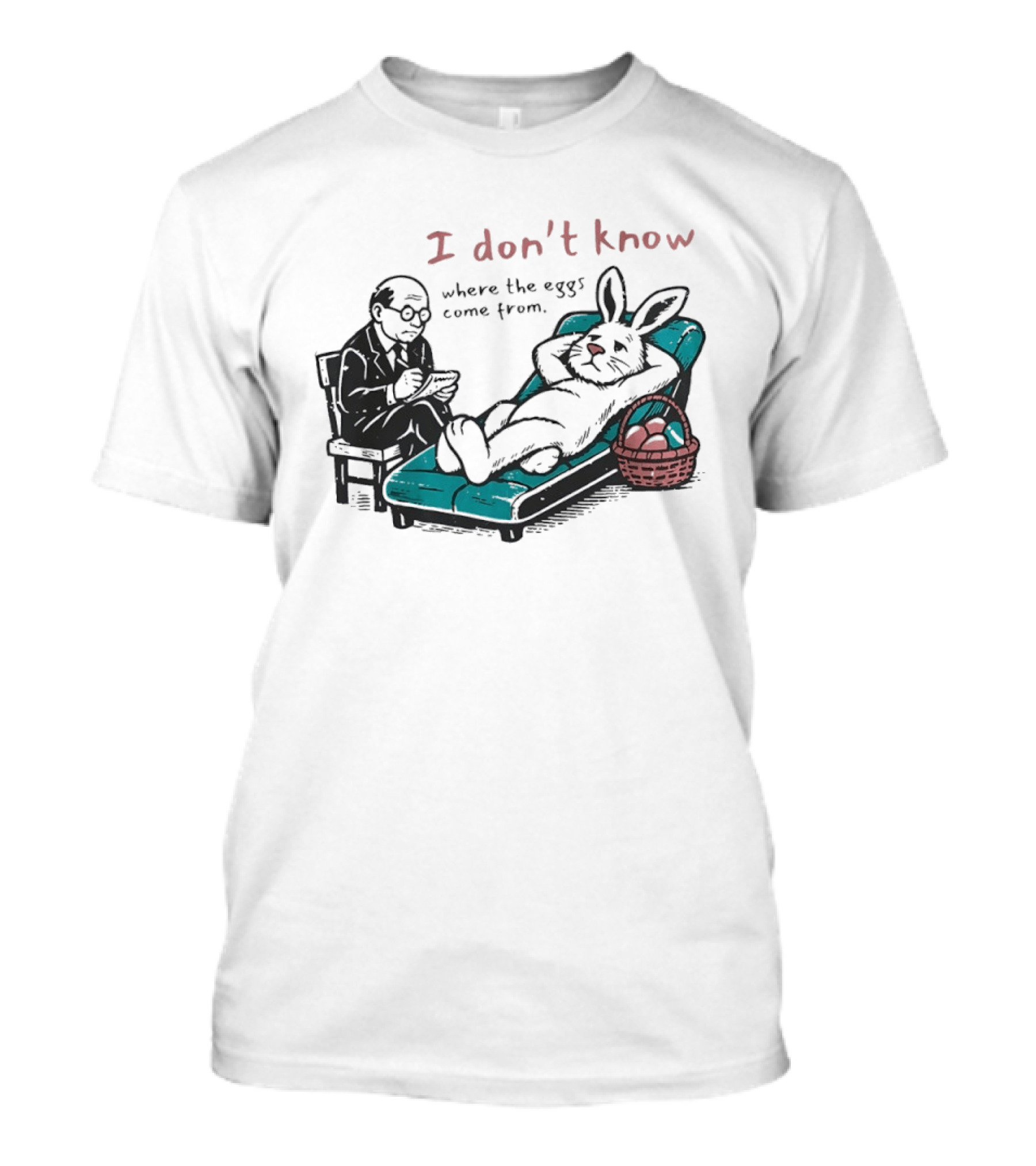 I Don't Know Where The Eggs Come From Old Man And Bunny T-Shirt