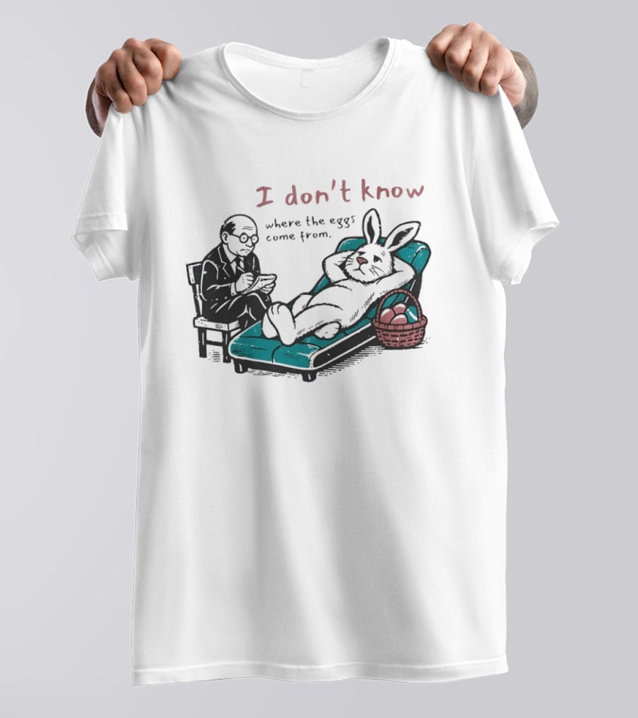 I Don't Know Where The Eggs Come From Old Man And Bunny T-Shirt