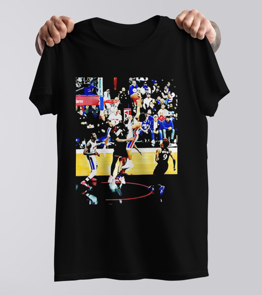 Cade Cunningham Dunking Over Drummond Basketball Game Action Scene T-Shirt