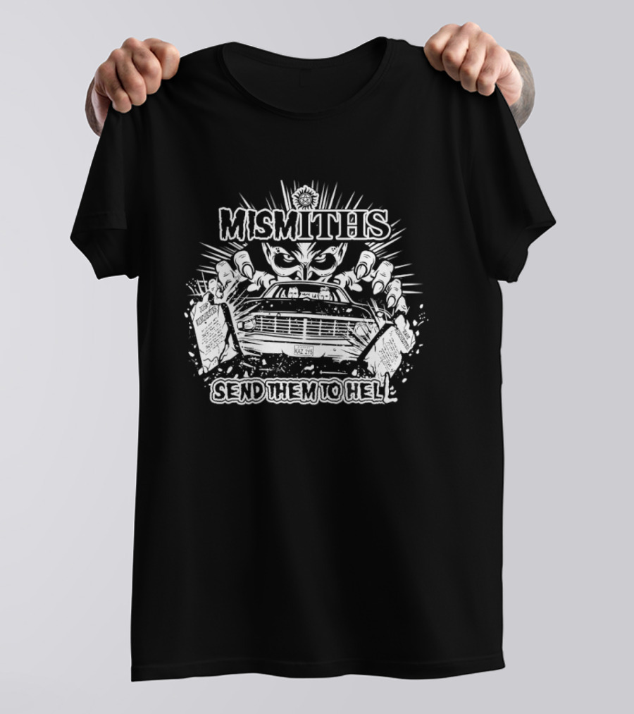 Mismiths Send Them To Hell Monster Hands Car Grille T-Shirt