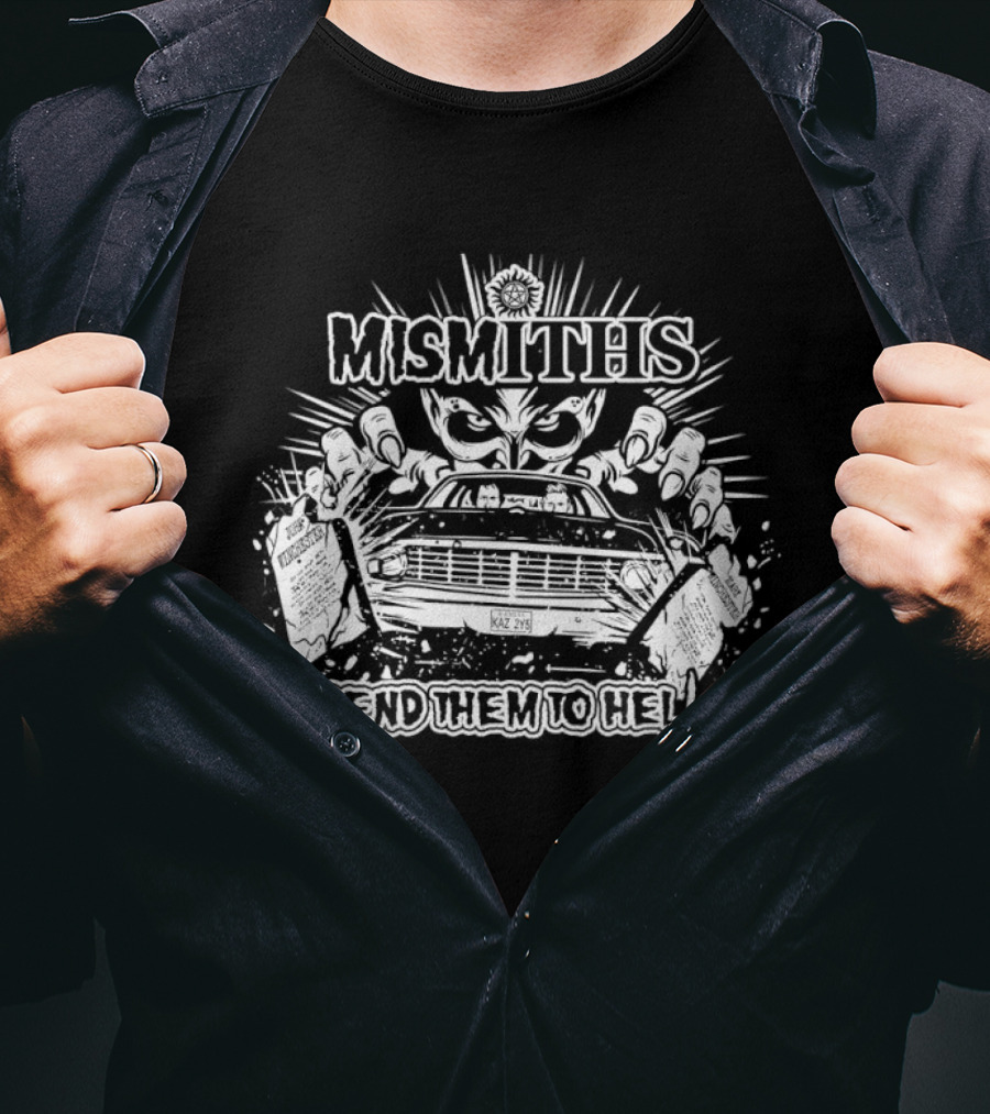 Mismiths Send Them To Hell Monster Hands Car Grille T-Shirt