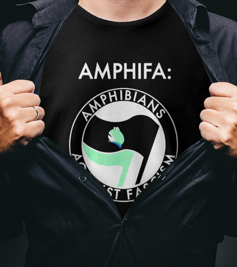 AMPHIFA Amphibians Against Fascism Frog логотип T-Shirt