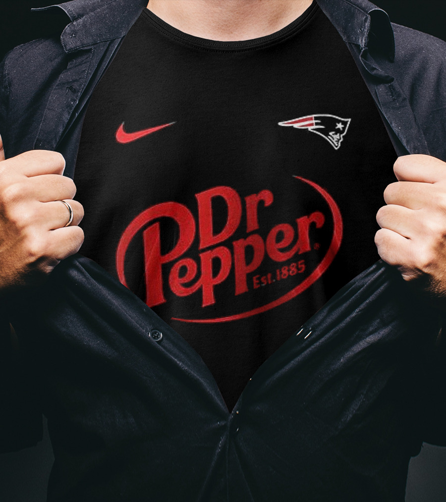 New England Patriots Dr Pepper Nike Collaboration Est. 1885 T-Shirt