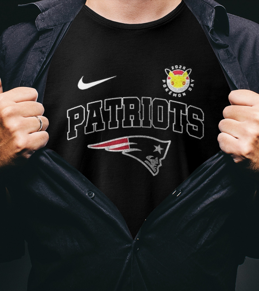 Nike New England Patriots Pokemon Collaboration 30th Anniversary T-Shirt