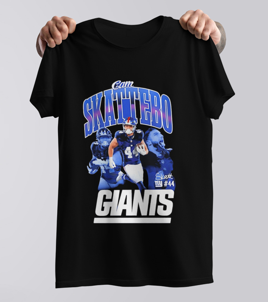 Cam Skattebo Giants #44 Triple Pic T-Shirt