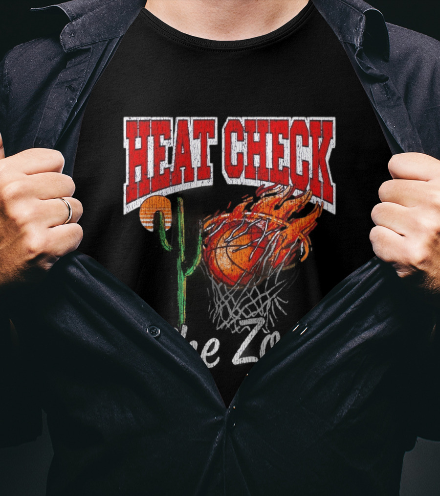 Heat Check The Zoo Flaming Basketball Cactus T-Shirt