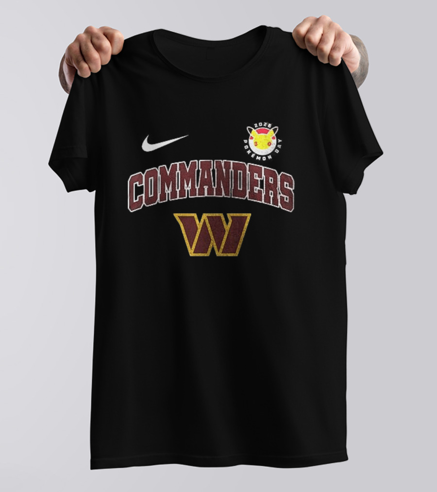 Nike X Washington Commanders Pikachu 30th Anniversary Collaboration T-Shirt