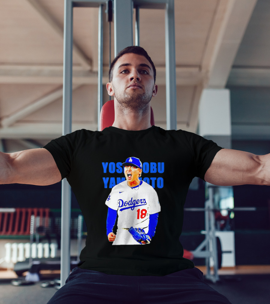 Yoshinobu Yamamoto Los Angeles Dodgers 18 Scream T-Shirt