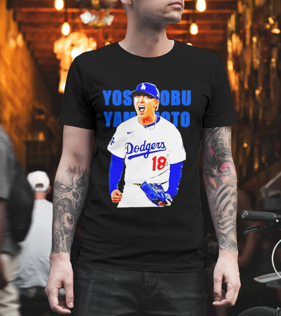 Yoshinobu Yamamoto Los Angeles Dodgers 18 Scream T-Shirt