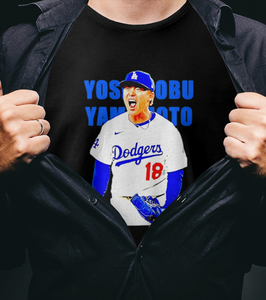 Yoshinobu Yamamoto Los Angeles Dodgers 18 Scream T-Shirt