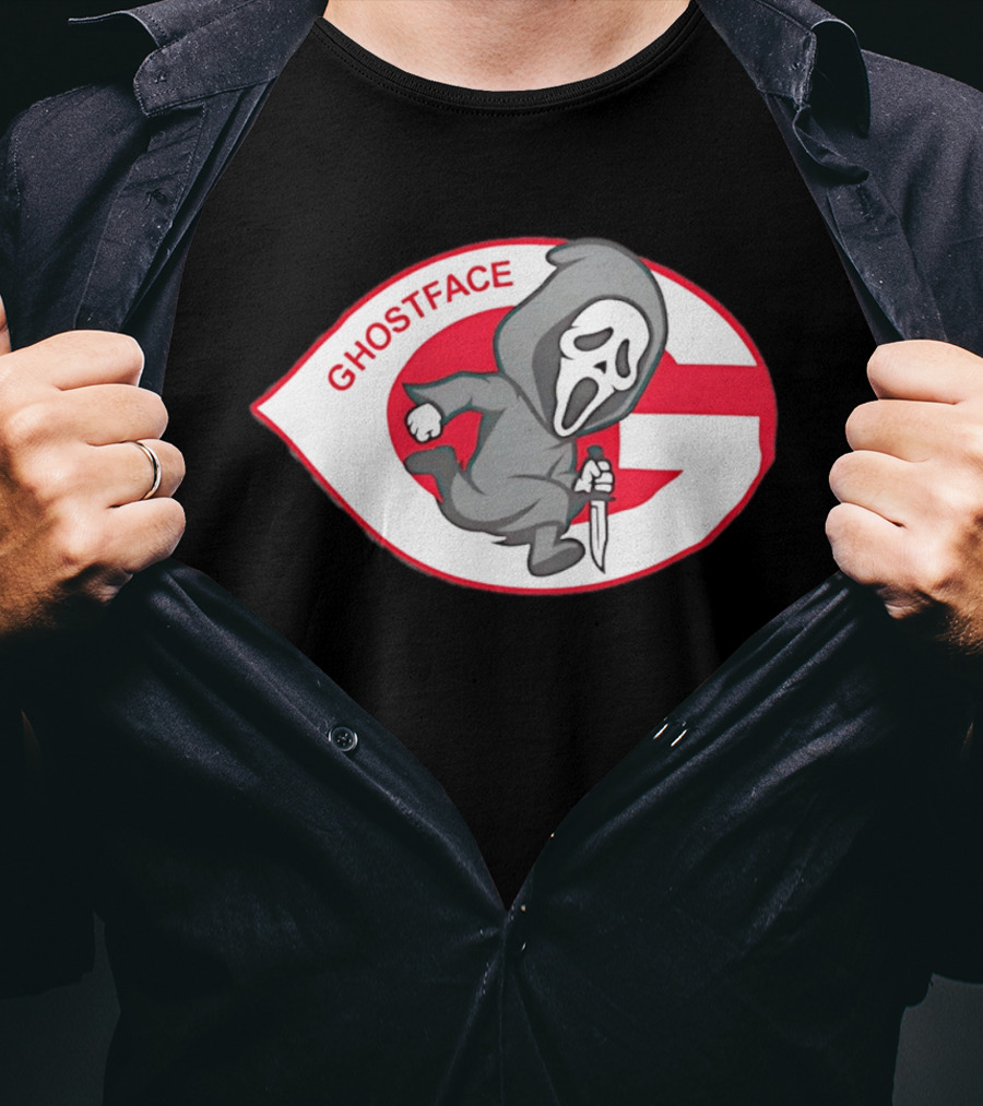 Cincinnati Reds Runnin' Ghostface Running Man T-Shirt