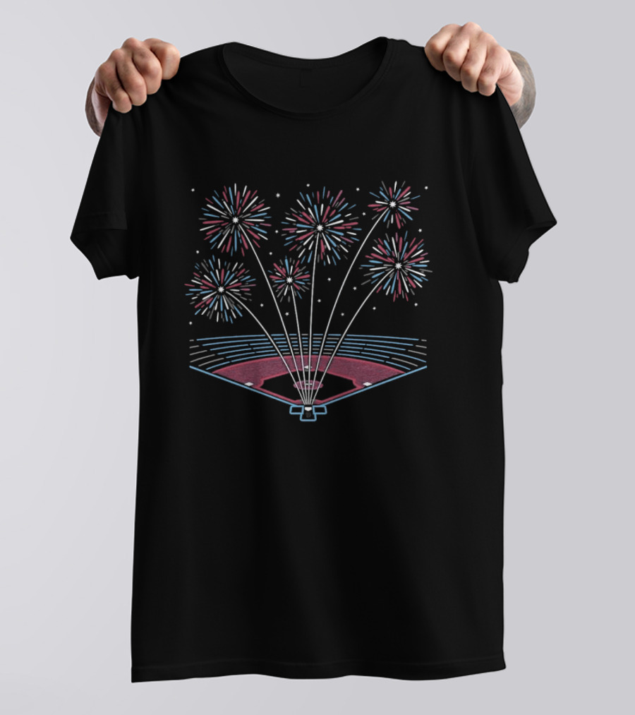Bombs Bursting In Air Baseball Fireworks Stadium Celebration T-Shirt