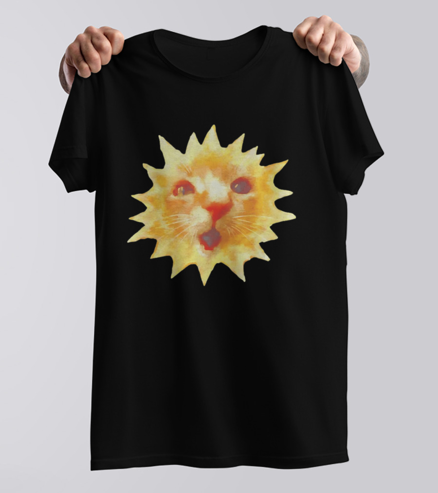 Cat Face Sun Meme Funny Internet Trend T-Shirt