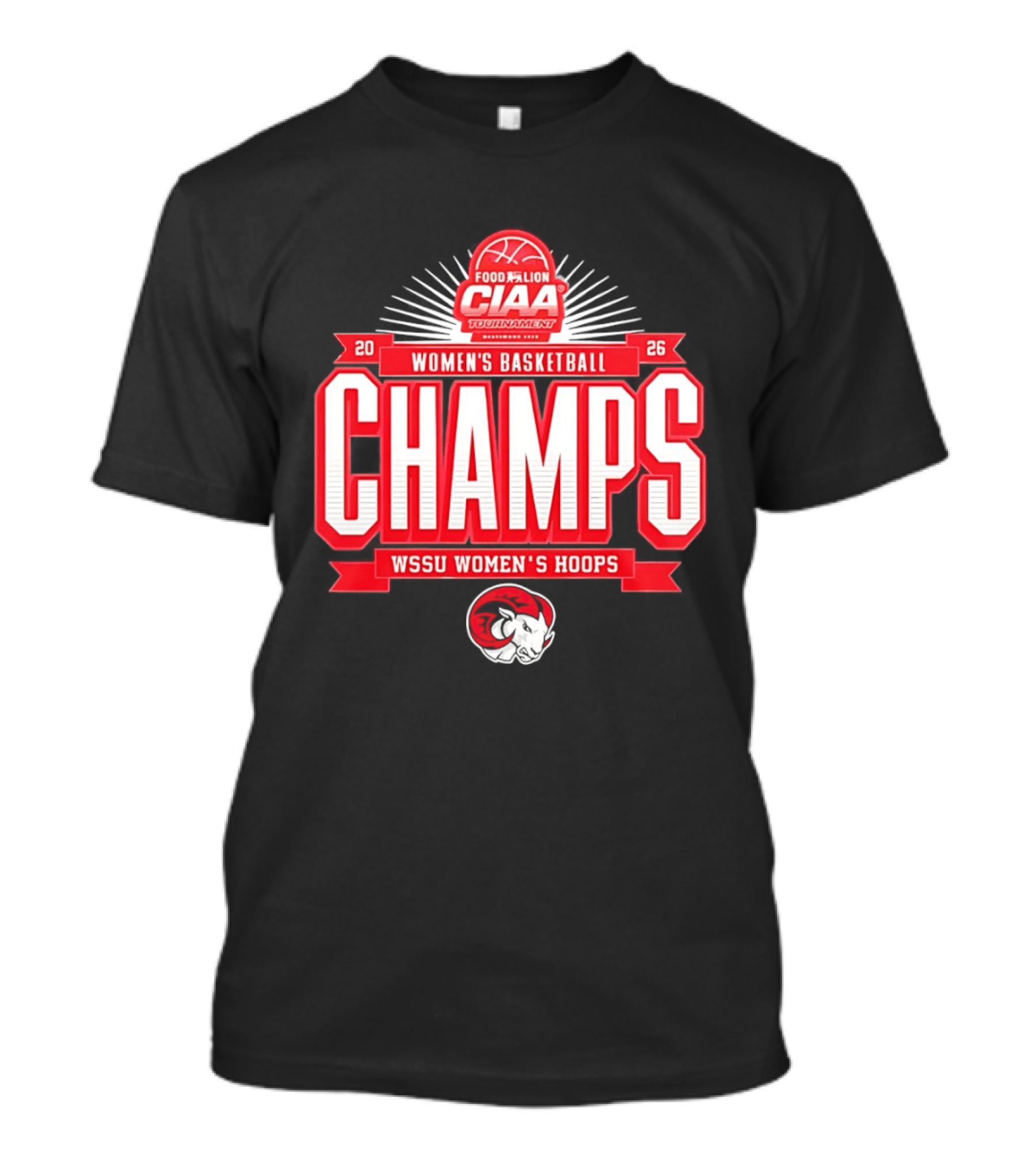 CIAA Tournament Food Lion 2026 Women's Basketball Champs WSSU Women's Hoops T-Shirt