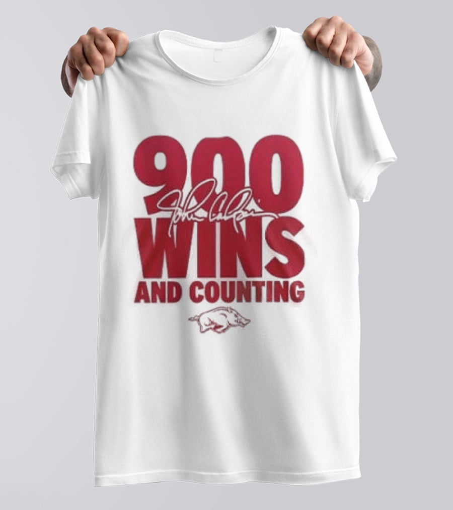 Arkansas Razorbacks Basketball 900 Wins And Counting Coach John Calipari 2026 T-Shirt