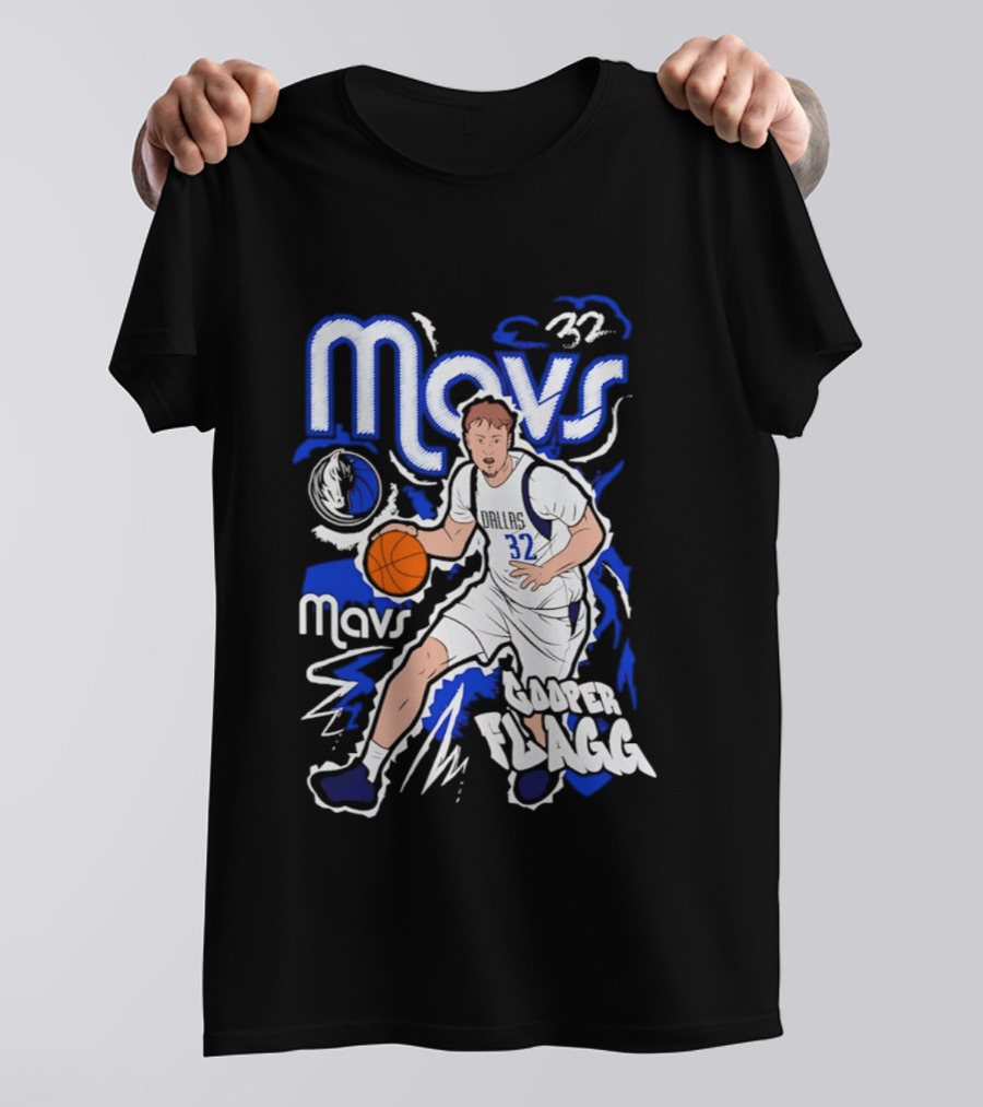 Mavs 32 Cooper Flagg Dallas Mavericks Basketball Player Paint T-Shirt